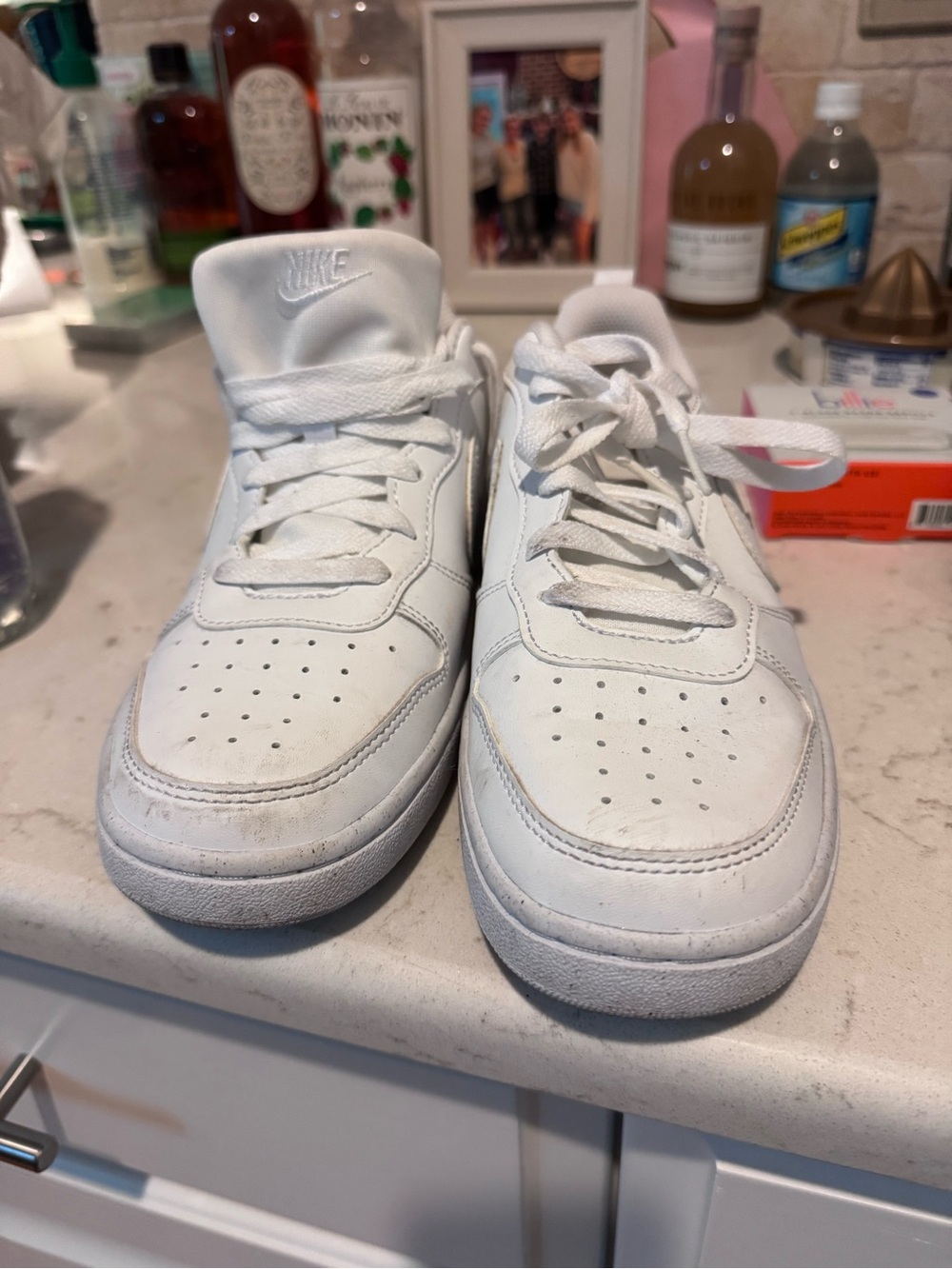 Nike Kids White Low-Top Leather Sneakers